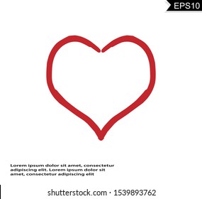 Love heart vector isolated on white background