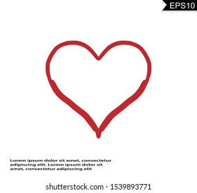 Love heart vector isolated on white background
