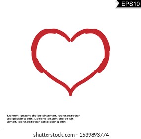 Love heart vector isolated on white background