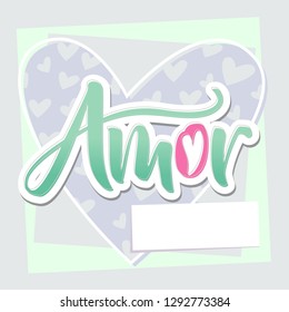 love heart vector lettering