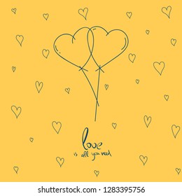 Love. Heart. Vector pattern for Valentines day. Heart background