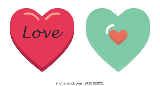 Love heart vector sign illustration. Love heart illustration symbol icon. Valentine day template element for greeting card, invitation, t-shirt design