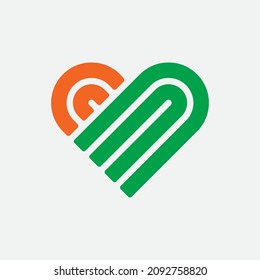 Love heart vector symbol. Valentine day. Medical health logo.