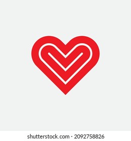 Love heart vector symbol. Valentine day. Medical health logo.