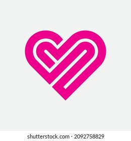 Love heart vector symbol. Valentine day. Medical health logo.