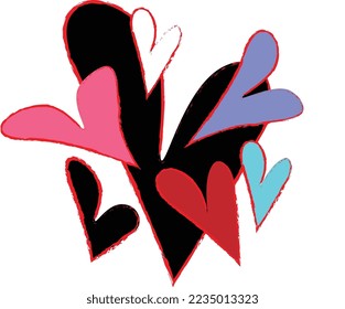 love heart with white background vector
