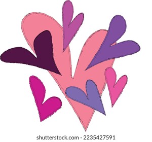 corazón de amor con vector de fondo blanco