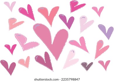 corazón de amor con vector de fondo blanco