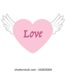 Love heart with wings