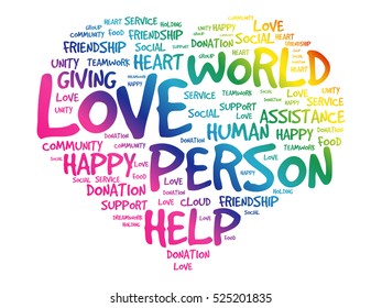 Love heart word cloud concept, Word collage, emotion, marriage,valentine, desire and friendship