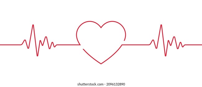 Love heartbeat line background, Pulse trace, ECG or EKG Cardio graph symbol for Healthy and Medical Analysis