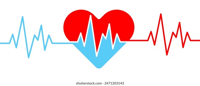 Liebe Herzschlaglinie Hintergrund Vektorgrafik, Puls Spur, EKG oder EKG Kardiographiesymbol für Gesunde und Medizinische Analyse Illustration