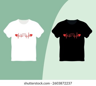 Love Heartbeat T Shirt Design Vector Illustration