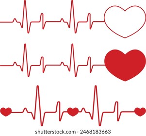 Love and heartbeat vector design