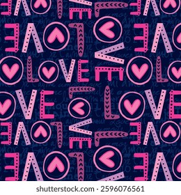 Love hearted writing text pattern