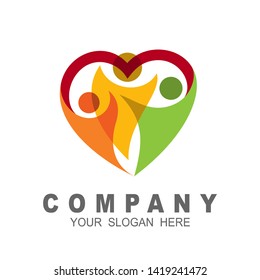 love hearth care logo concept, love people logo, charity icon