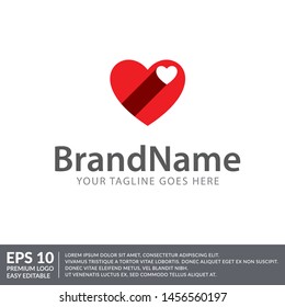 love hearth red logo icon vector template