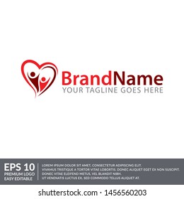 love hearth red logo icon vector template