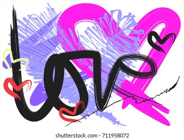 love and hearts brush design