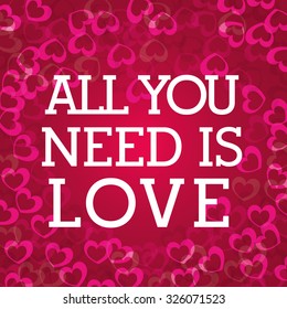 Love and hearts card design, vector illustration