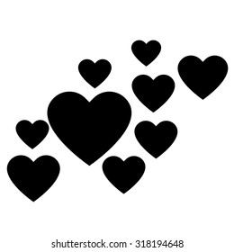 Love hearts, A collection of love hearts vector.