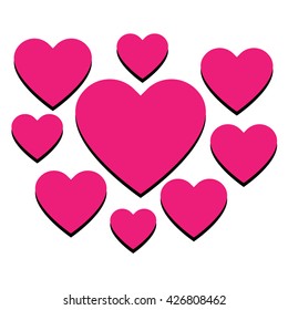 Love hearts, A collection of love hearts vector.