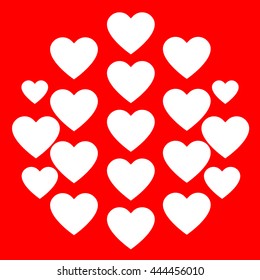 Love hearts, A collection of love hearts vector.