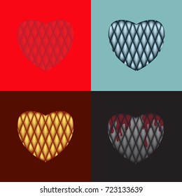 Love hearts, collection of love hearts vector