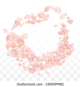 Love Hearts Confetti Falling Background. St. Valentine's Day pattern Design Element. Element of Design for Cards, Banners, Posters, Flyers for Wedding, Anniversary, Birthday Party, Sales.