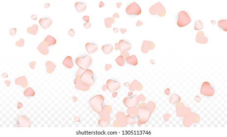 Love Hearts Confetti Falling Background. St. Valentine's Day pattern Design Element. Element of Design for Cards, Banners, Posters, Flyers for Wedding, Anniversary, Birthday Party, Sales.