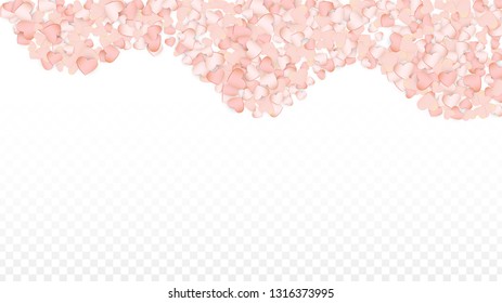 Love Hearts Confetti Falling Background. San Valentin Day pattern Wallpaper. Element of Design for Cards, Banners, Posters, Flyers for Wedding, Anniversary, Birthday Party, Sales.