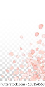 Love Hearts Confetti Falling Background. St. Valentine's Day pattern Design Element. Element of Design for Cards, Banners, Posters, Flyers for Wedding, Anniversary, Birthday Party, Sales.