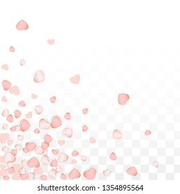 Love Hearts Confetti Falling Background. St. Valentine's Day pattern Wallpaper. Element of Design for Cards, Banners, Posters, Flyers for Wedding, Anniversary, Birthday Party, Sales.