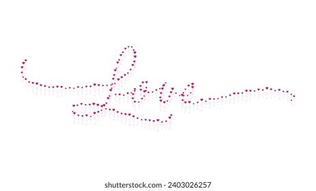 Love Hearts confetti on transparent background. Heart splash confetti.