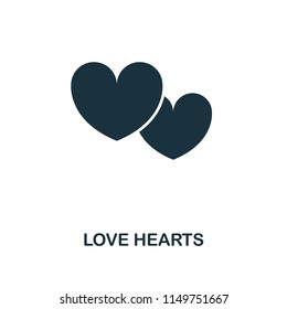 Love Hearts creative icon. Simple element illustration. Love Hearts concept symbol design from honeymoon collection. Perfect for web design, apps, software, print.