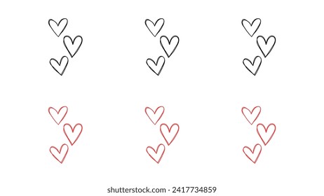 Love hearts love day vector for cards and templates design. valentine's day vector template design.