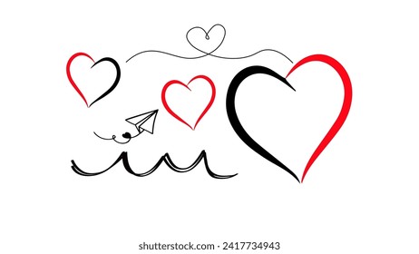 Love hearts love day vector for cards and templates design. valentine's day vector template design.