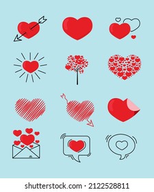 conjunto de iconos de sentimientos de amor
