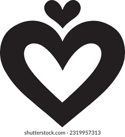 Love Hearts flat icon. Vector black symbol. Pictograph is isolated on a white background. Trendy flat style illustration for web site design,  ads, apps, user interface.