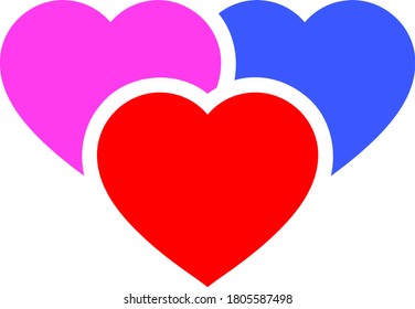 Icono vectorial plano de Love Hearts. Un icono aislado sobre un fondo blanco.