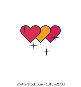 love hearts friendship outline icon. Elements of friendship line icon. Signs, symbols and vectors can be used for web, logo, mobile app, UI, UX on white background