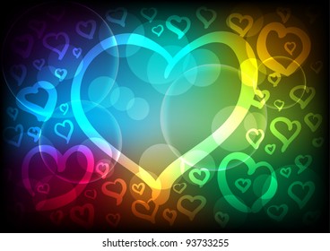 Love hearts glittering background