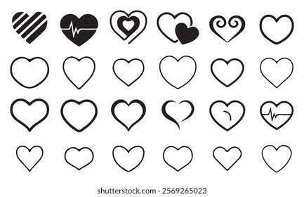 Love and hearts icon set. Love icon set vector illustration EPS10.
