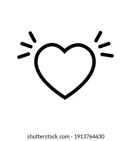 Love hearts icon, valentine icon with in white background icon flat