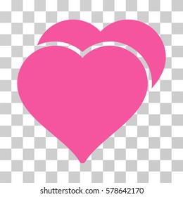 Love Hearts icon. Vector illustration style is flat iconic symbol, pink color, transparent background. Designed for web and software interfaces.