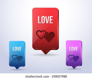 Love and Hearts Icons Vector Design