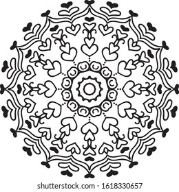 Love, Hearts Mandala - Vector Illustration