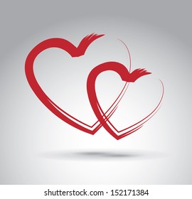 love hearts over gray background vector illustration  