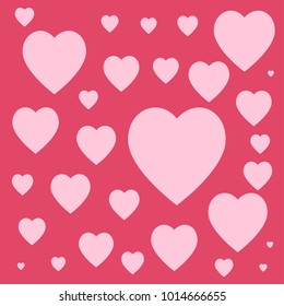 love hearts pattern on pink background. valentine's day vector background design. 
