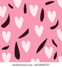 Love hearts pattern on pink background 